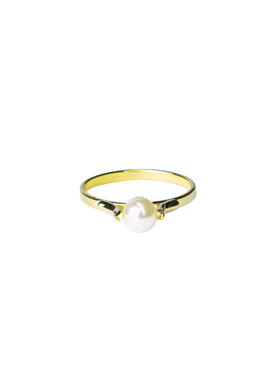 Anel Feminino com Pérola – Folheado a Ouro 18k