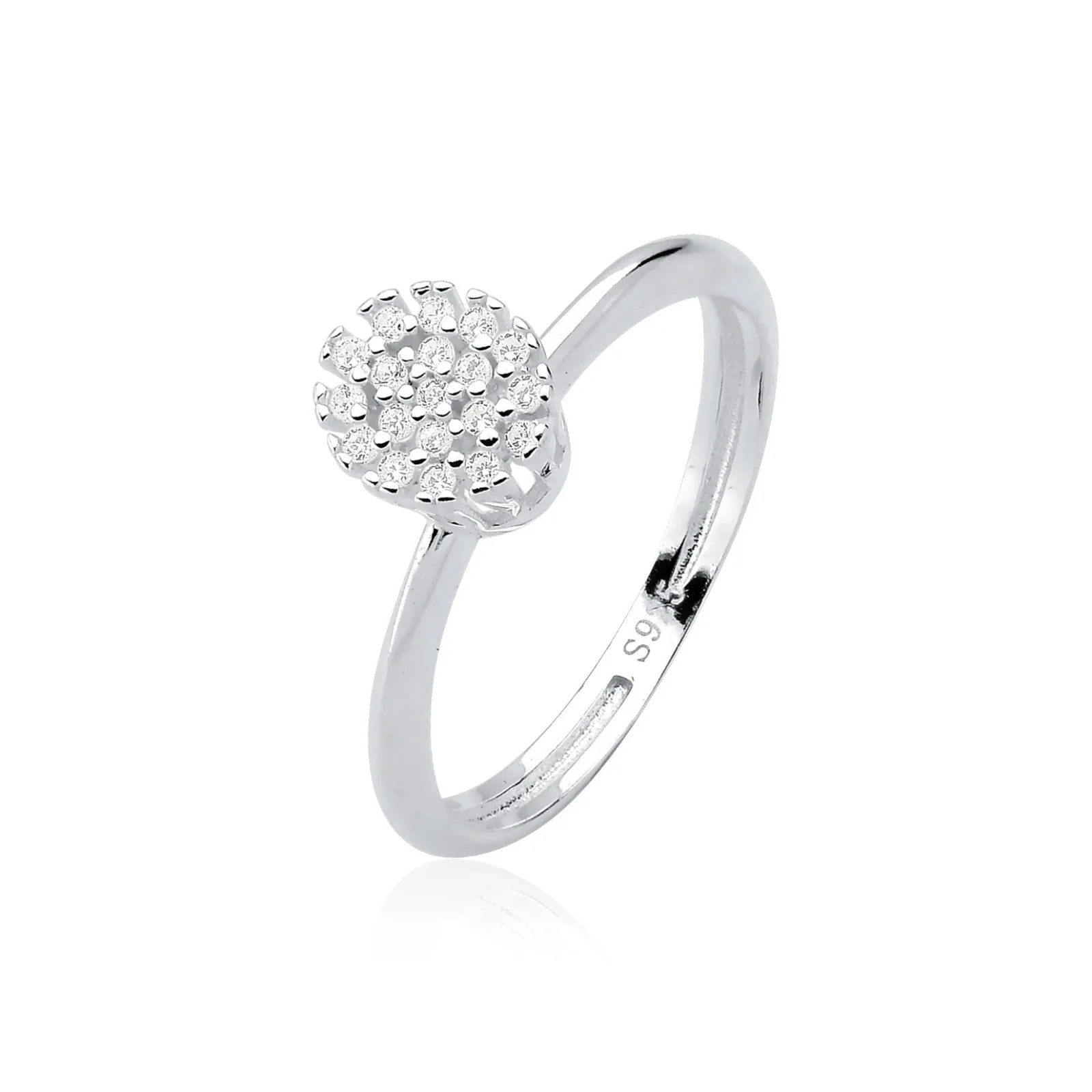 Anel Flor em Prata 925 com Zircônias - Joias e Semijoias Aurum Essentia
