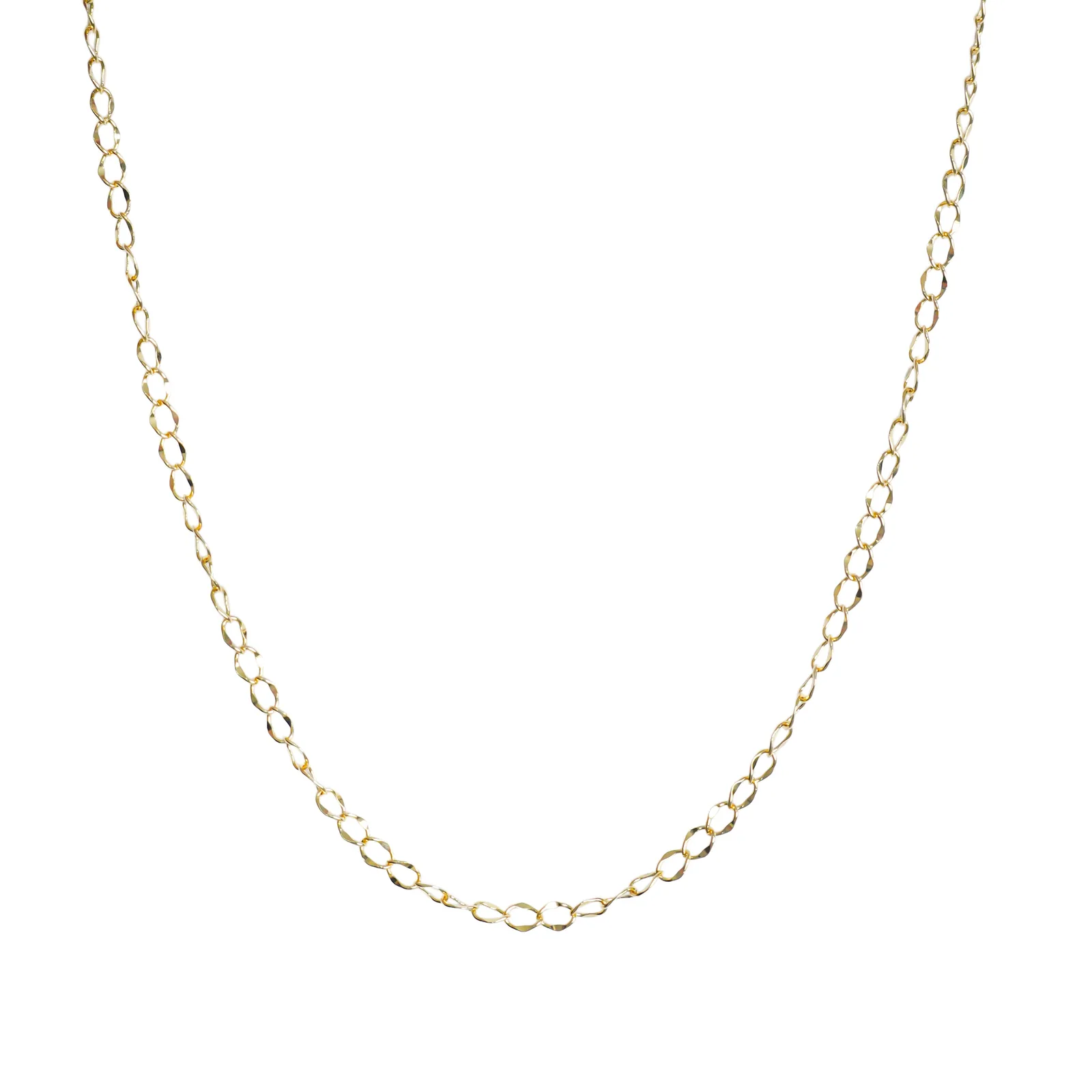 Corrente Feminina Elo Oval Trabalhado – Folheada a Ouro 18k - Joias e Semijoias Aurum Essentia