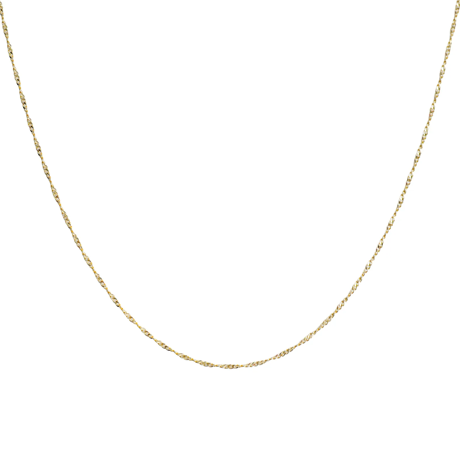 Corrente Feminina Elo Singapura – Folheada a Ouro 18k - Joias e Semijoias Aurum Essentia
