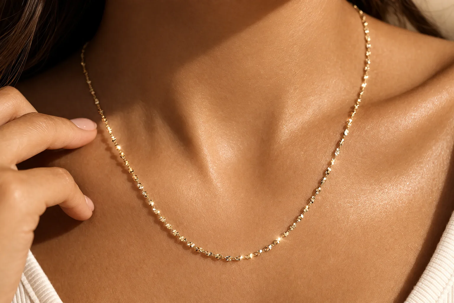 Corrente Feminina Elo Trabalhado Texturizado – Folheada a Ouro 18k 2