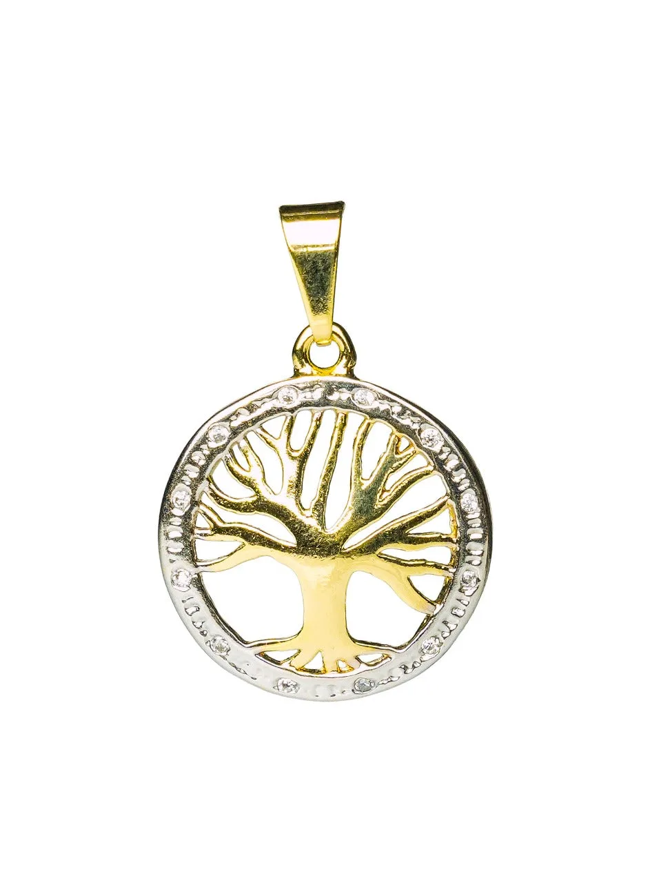 Pingente Feminino Folheado a Ouro – Árvore da Vida com Zircônias - Joias e Semijoias Aurum Essentia