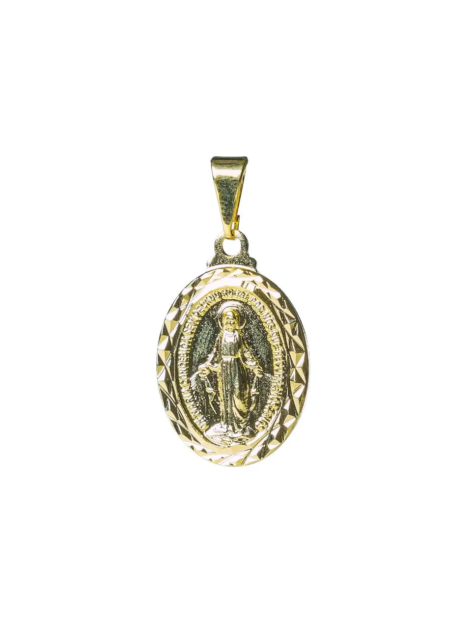 Pingente Feminino Folheado a Ouro – Medalha Oval Nossa Senhora das Graças - Joias e Semijoias Aurum Essentia