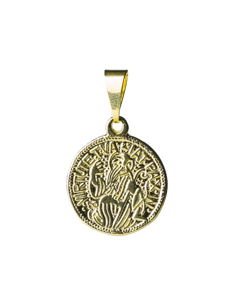 Pingente Folheado a Ouro – Medalha São Bento em Alto Relevo - Joias e Semijoias Aurum Essentia