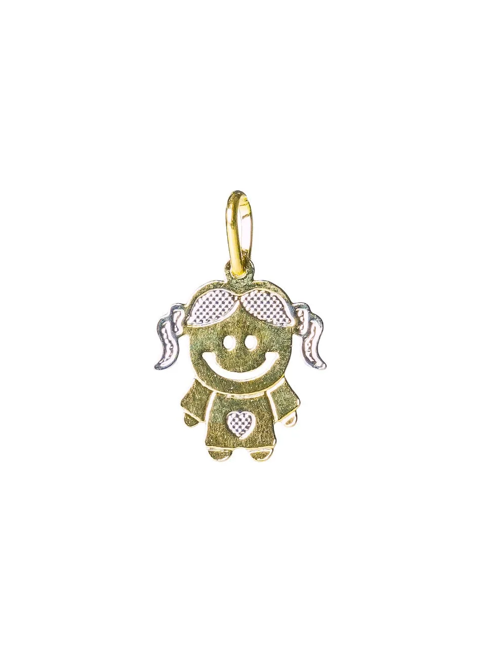 Pingente Folheado a Ouro – Menininha com Detalhes Bicolores - Joias e Semijoias Aurum Essentia