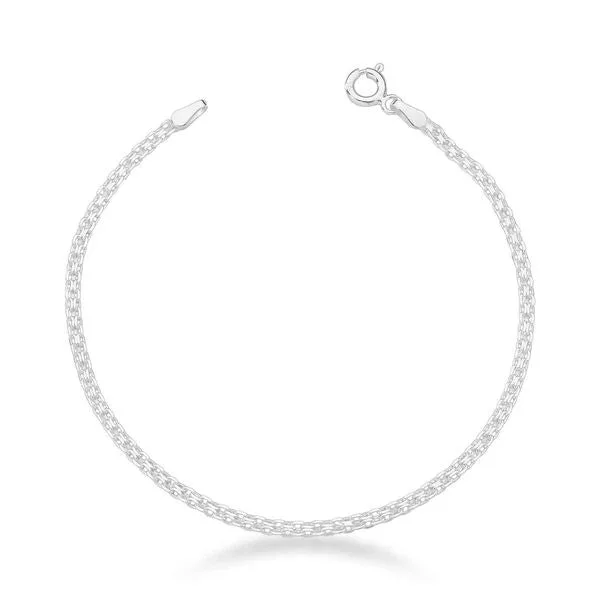 Pulseira em Prata 925 com Malha Dupla - Joias e Semijoias Aurum Essentia